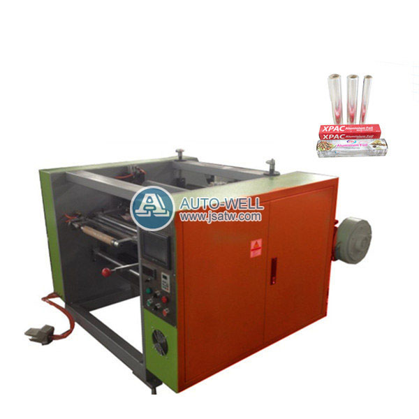 Semi-automatic aluminum foil rewinding machine