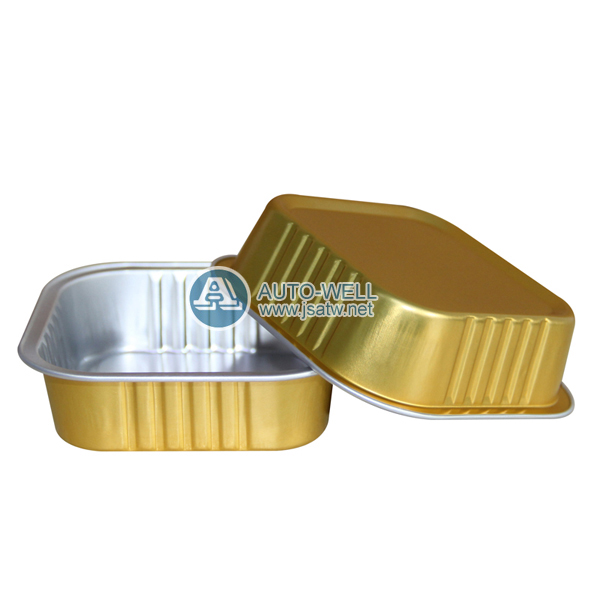 Golden/Silver Color Aluminium Foil Container for W...