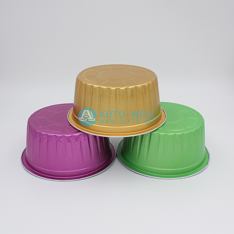 Colorful aluminium foil bowls with lid
