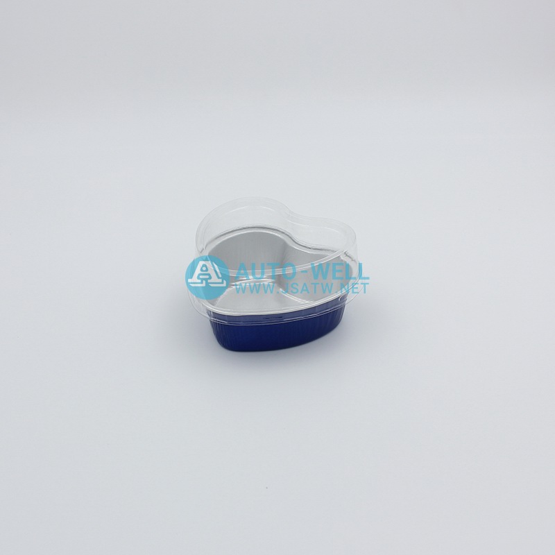 Heart-shaped aluminium foil container 100ML - 10